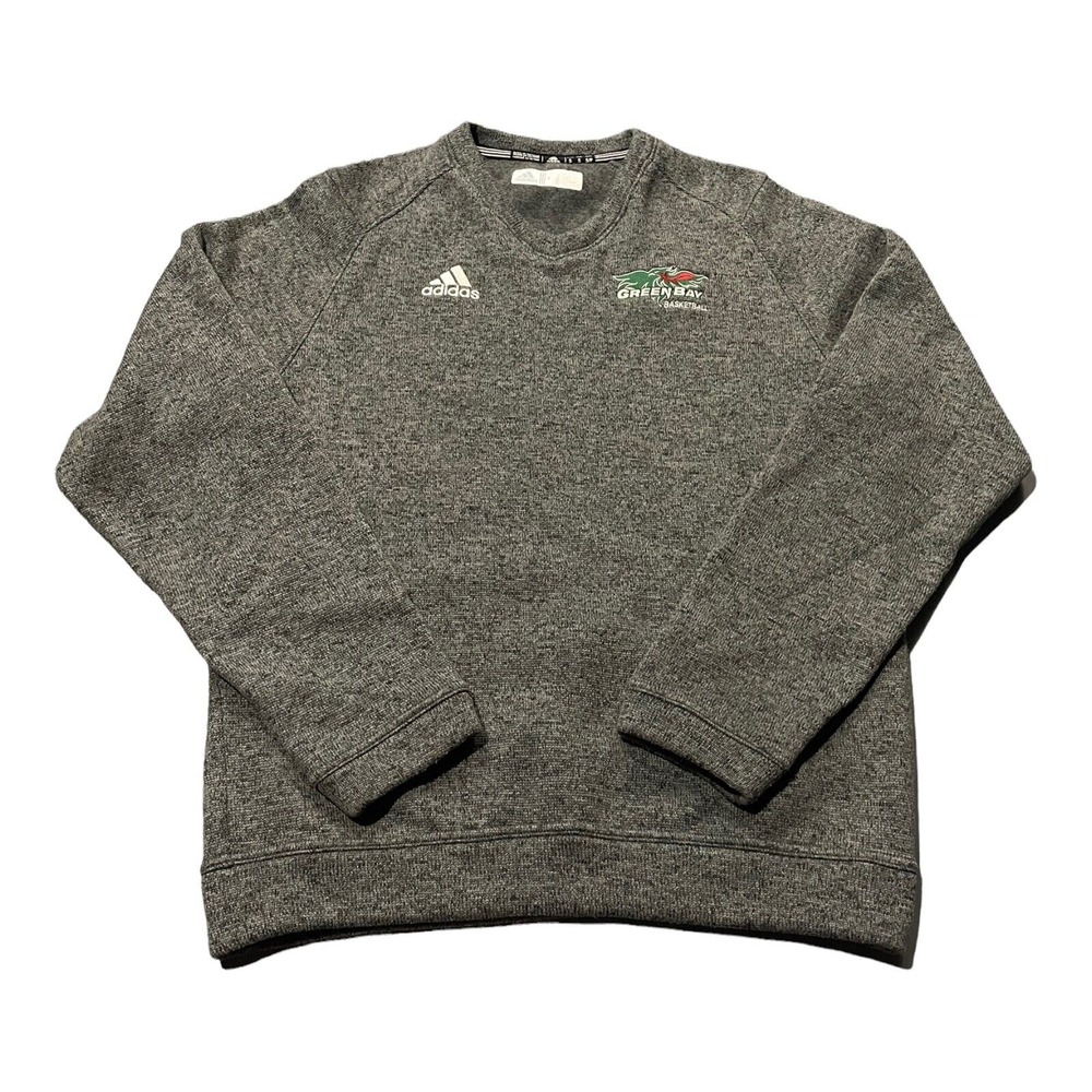 Men's‎ Adidas UWGB Phoenix Basketball Grey Gray Knit V-Neck Sweater Sz S Small